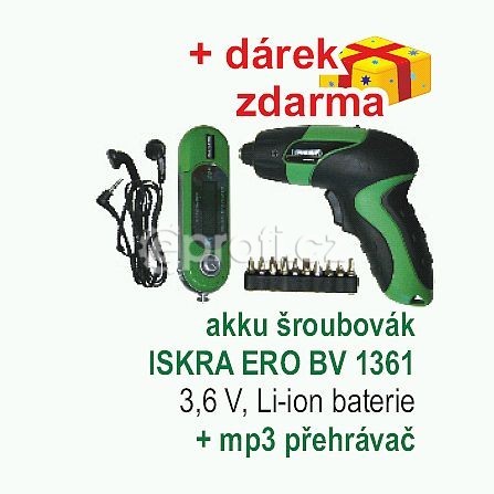 Aku šroubovák + MP3 přehrávač